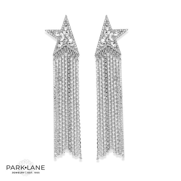 PARK LANEJEWELRY MAVERICK EARRINGS NWT 4 1/2" hand-set Crystals reg. retail $140 - Picture 1 of 3